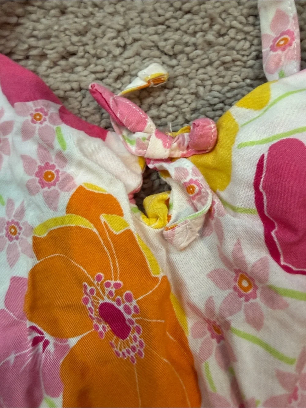 Girls Children Place Medium Bright Floral Sundress in Pink, Yellow & Orange